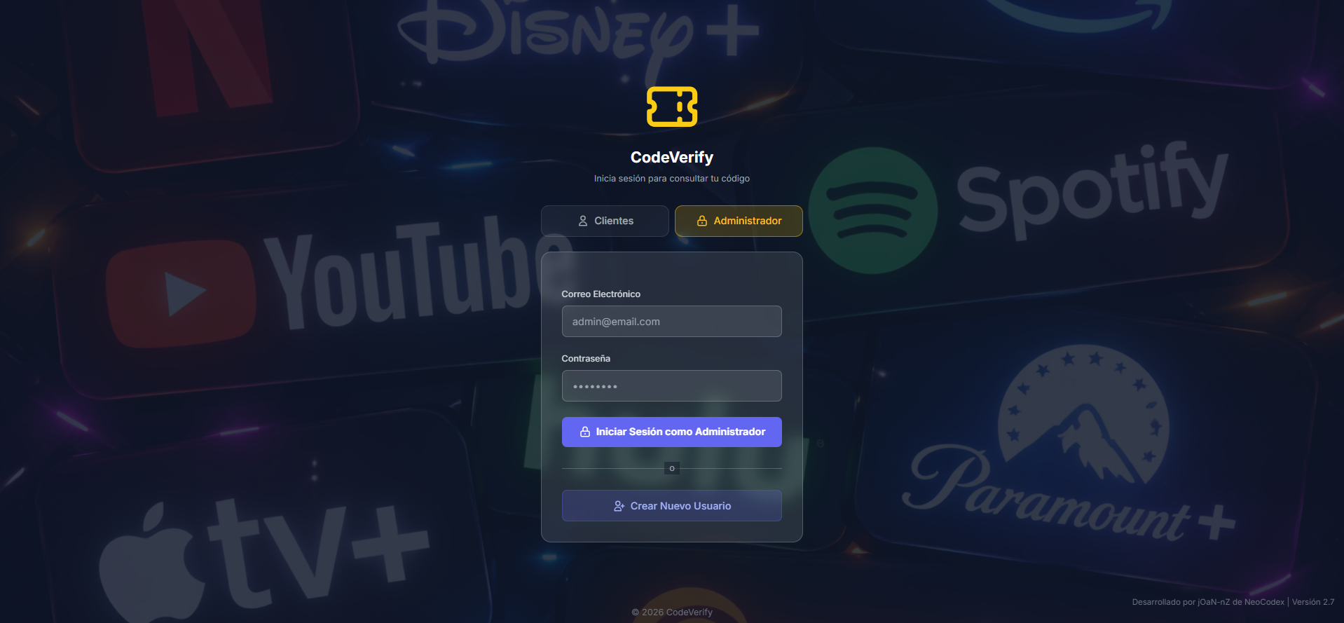 Login Administrador